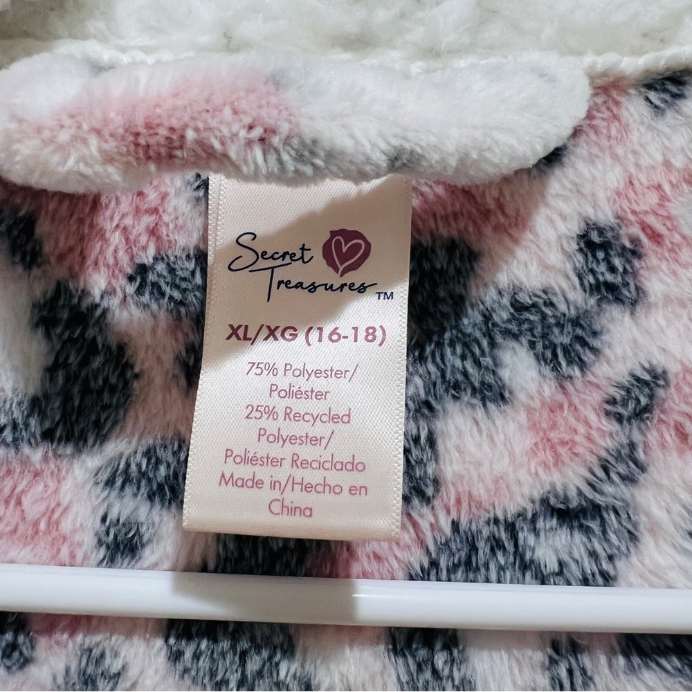 Secret Treasures Womens Superminky sleep Robe soft pink leopard size XL 16-18 - Picture 11 of 15